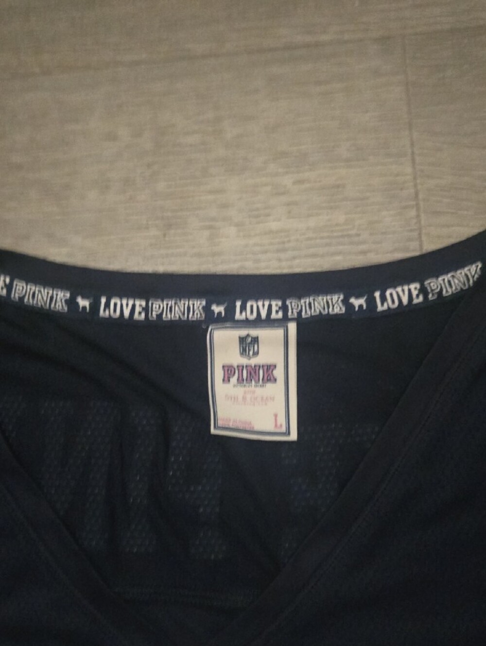 PINK Victoria's Secret Navy Chargers '60' Short Sleeve Tee - Picture 2 of 8